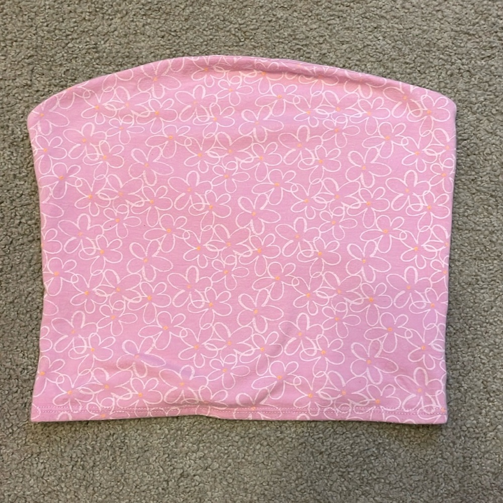 Wild Fable XS Pink Tube Top with Flower Print
